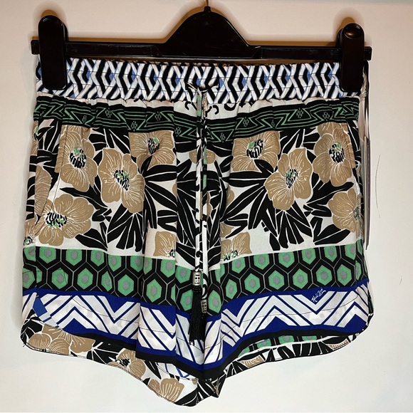 Hale Bob Floral Shorts, Smocked Drawstring Waist - Picture 3 of 10